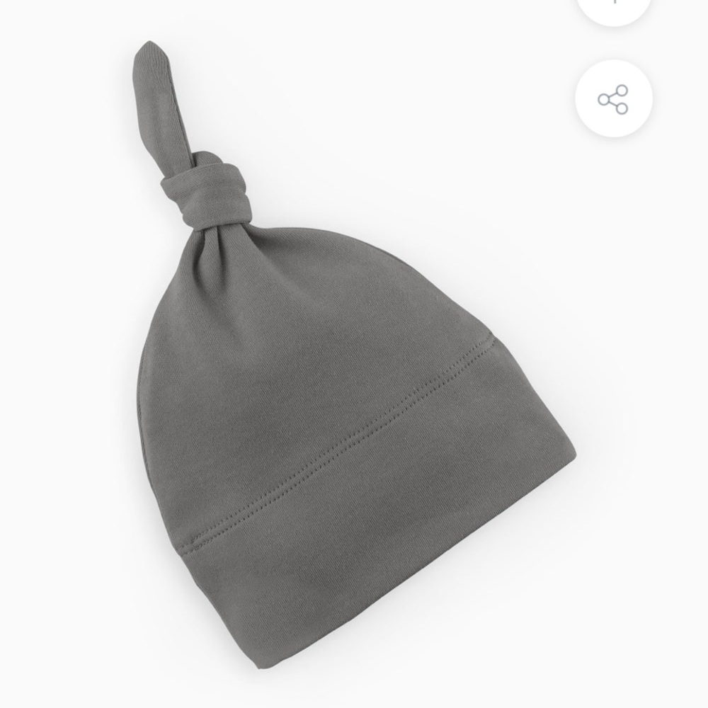Like new - Colored Organics pewter knitted hat NB